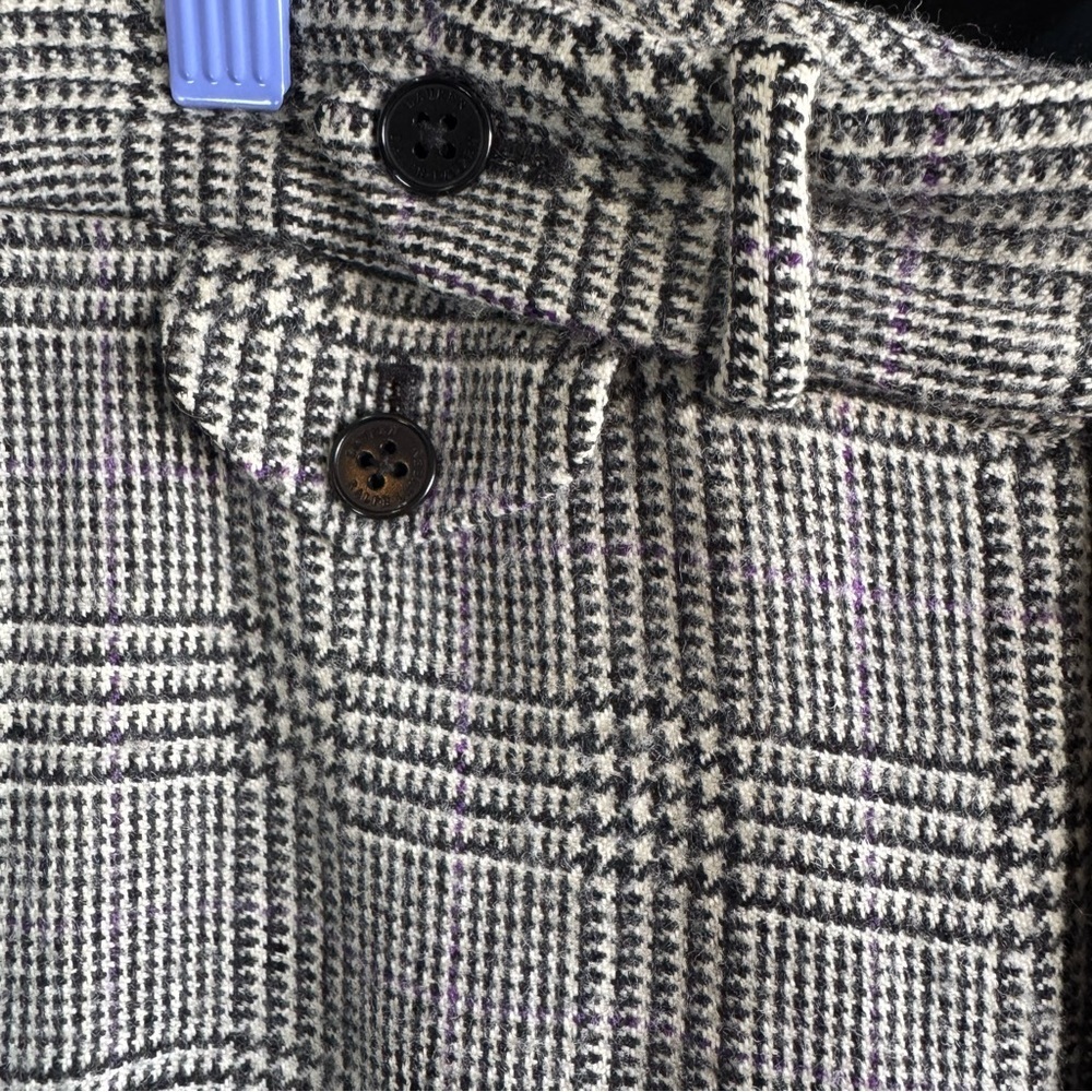 Ralph Lauren Wool Gray Glen Plaid Women's Trousers - Picture 4 of 5